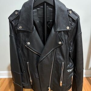 Women’s Black Leather Biker Jacket